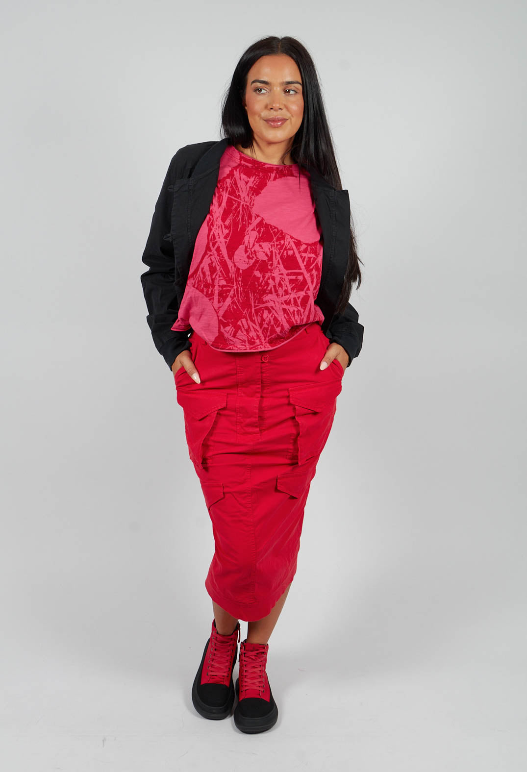 Utility Pencil Skirt in Rose - 3200306