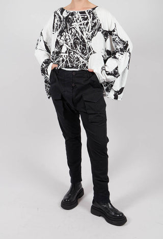 Slim Leg Utility Trousers in Black - 3200107
