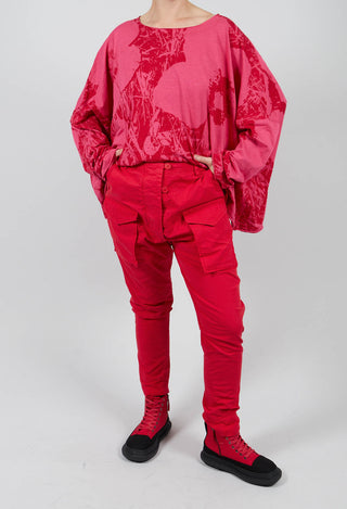 Slim Leg Utility Trousers in Rose - 3200107
