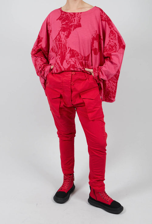 Slim Leg Utility Trousers in Rose - 3200107