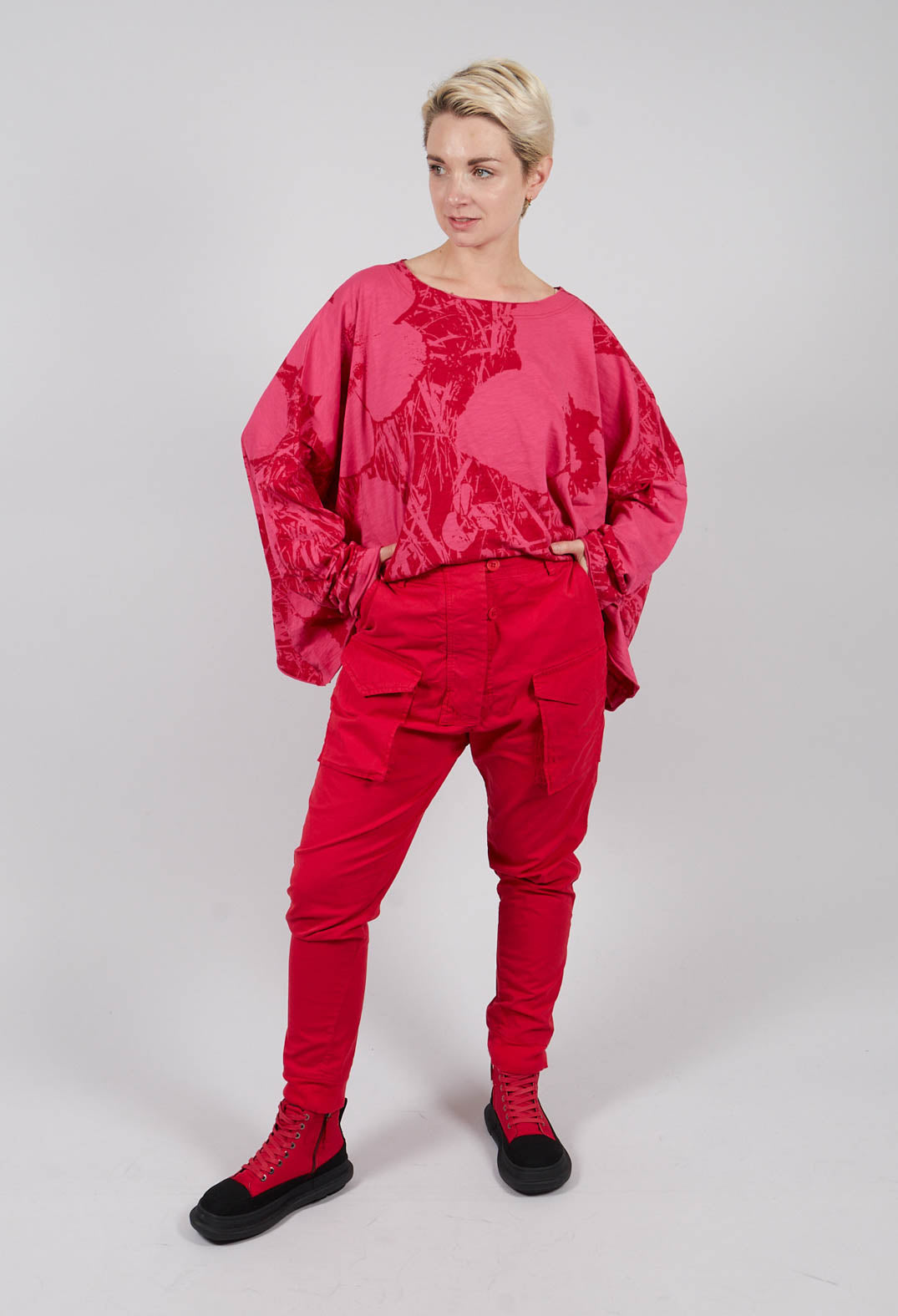 Slim Leg Utility Trousers in Rose - 3200107
