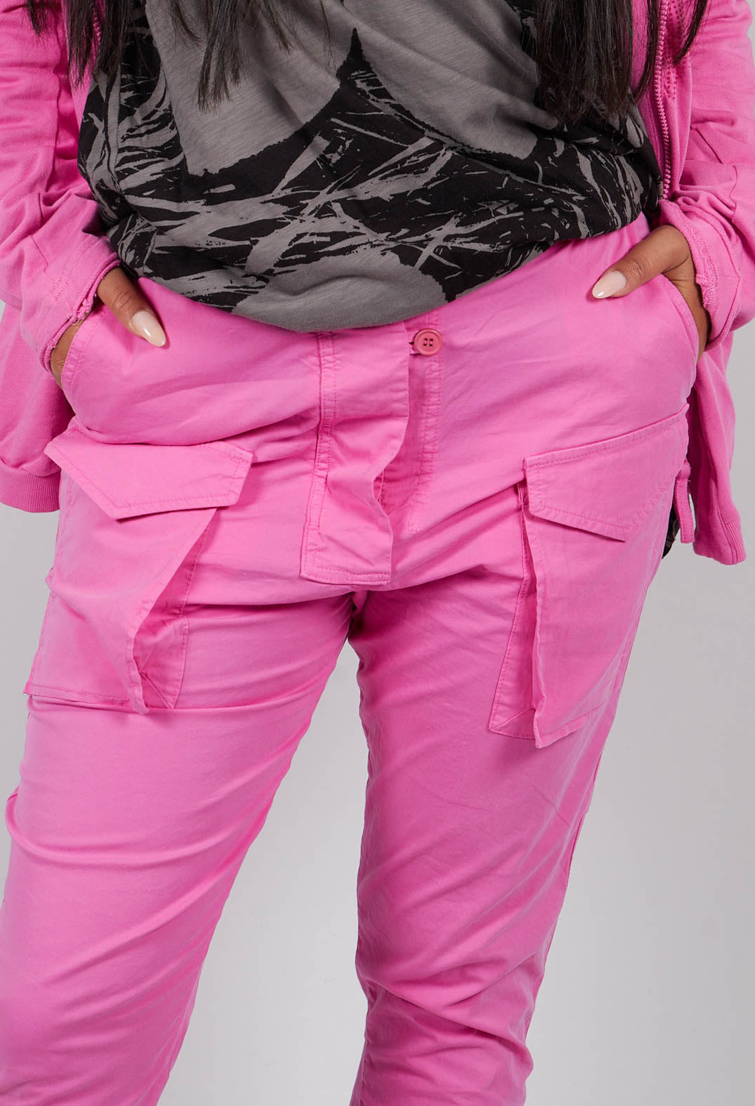 Slim Leg Utility Trousers in Lily - 3200107