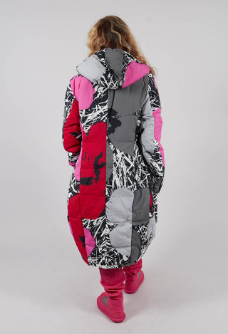 Tulip Hem Padded Coat in Multicolour - 3211203