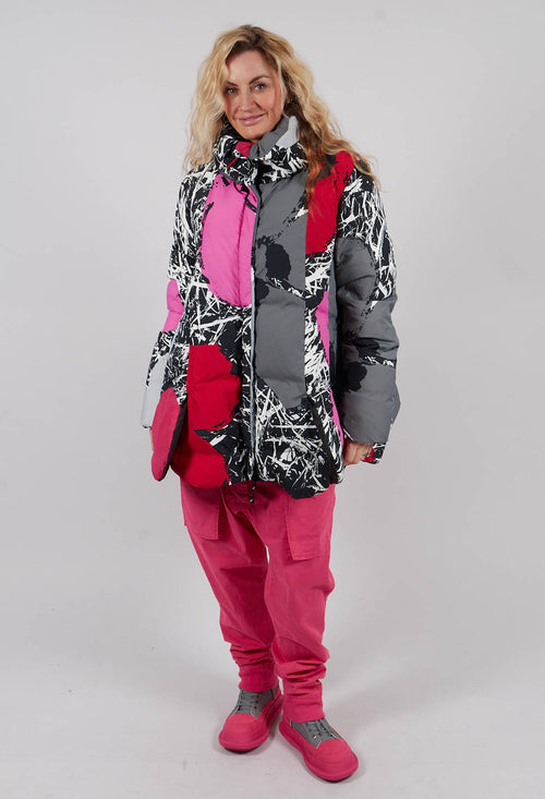 Tulip Hem Padded Jacket in Multicolour - 3211104