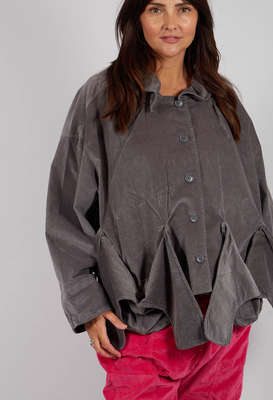 Short Jacket with Feature Pockets in Dark Grey - 3231101