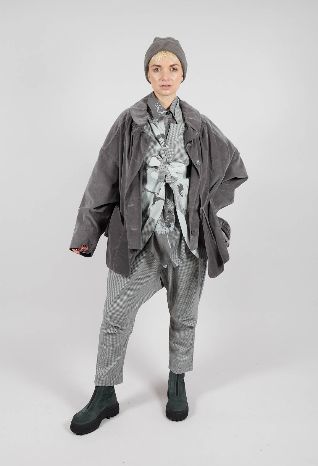 Short Jacket with Feature Pockets in Dark Grey - 3231101