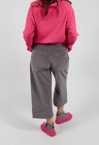 Cropped Pull On Trousers in Dark Grey - 3230102