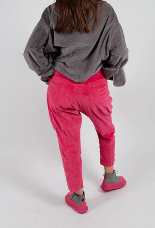 Velvet Drop Crotch Trousers in Lotus - 3230104