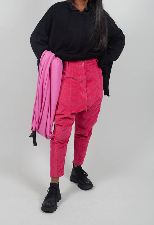 Velvet Drop Crotch Trousers in Lotus - 3230104