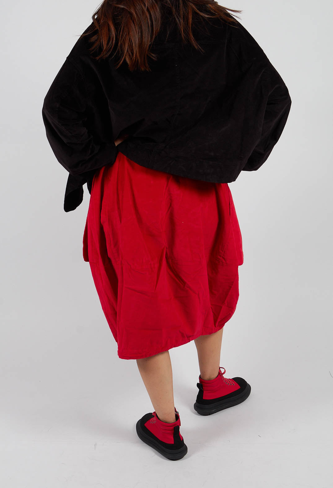 Velvet Skirt with Feature Pockets in Rose - 3230306