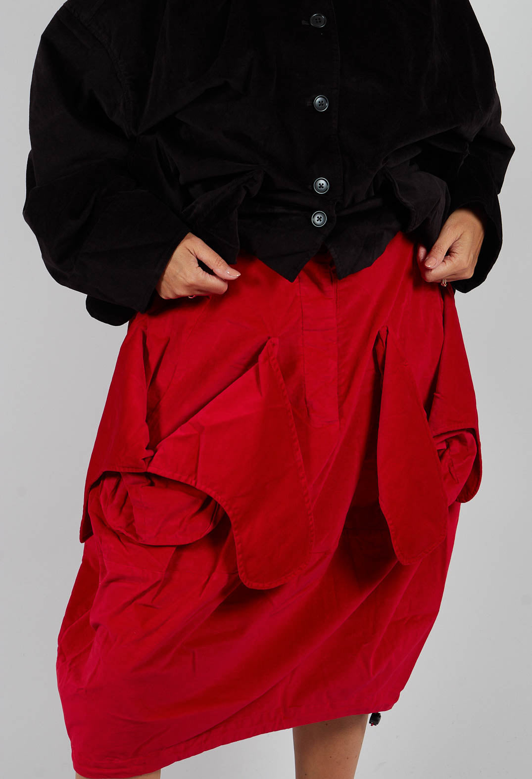 Velvet Skirt with Feature Pockets in Rose - 3230306