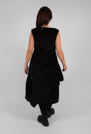 Velvet Dress with Feature Pockets in Black - 3230907