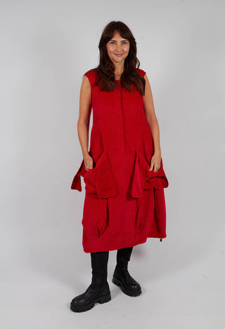 Velvet Dress with Feature Pockets in Rose - 3230907