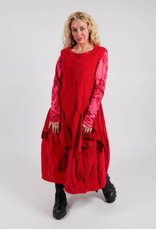 Velvet Dress with Feature Pockets in Rose - 3230907