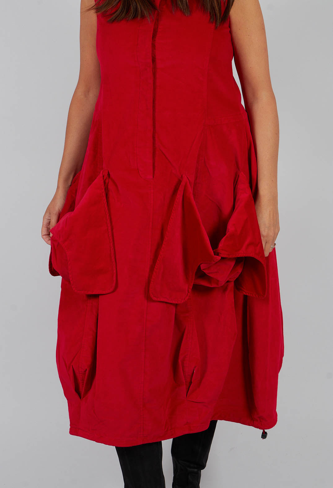 Velvet Dress with Feature Pockets in Rose - 3230907