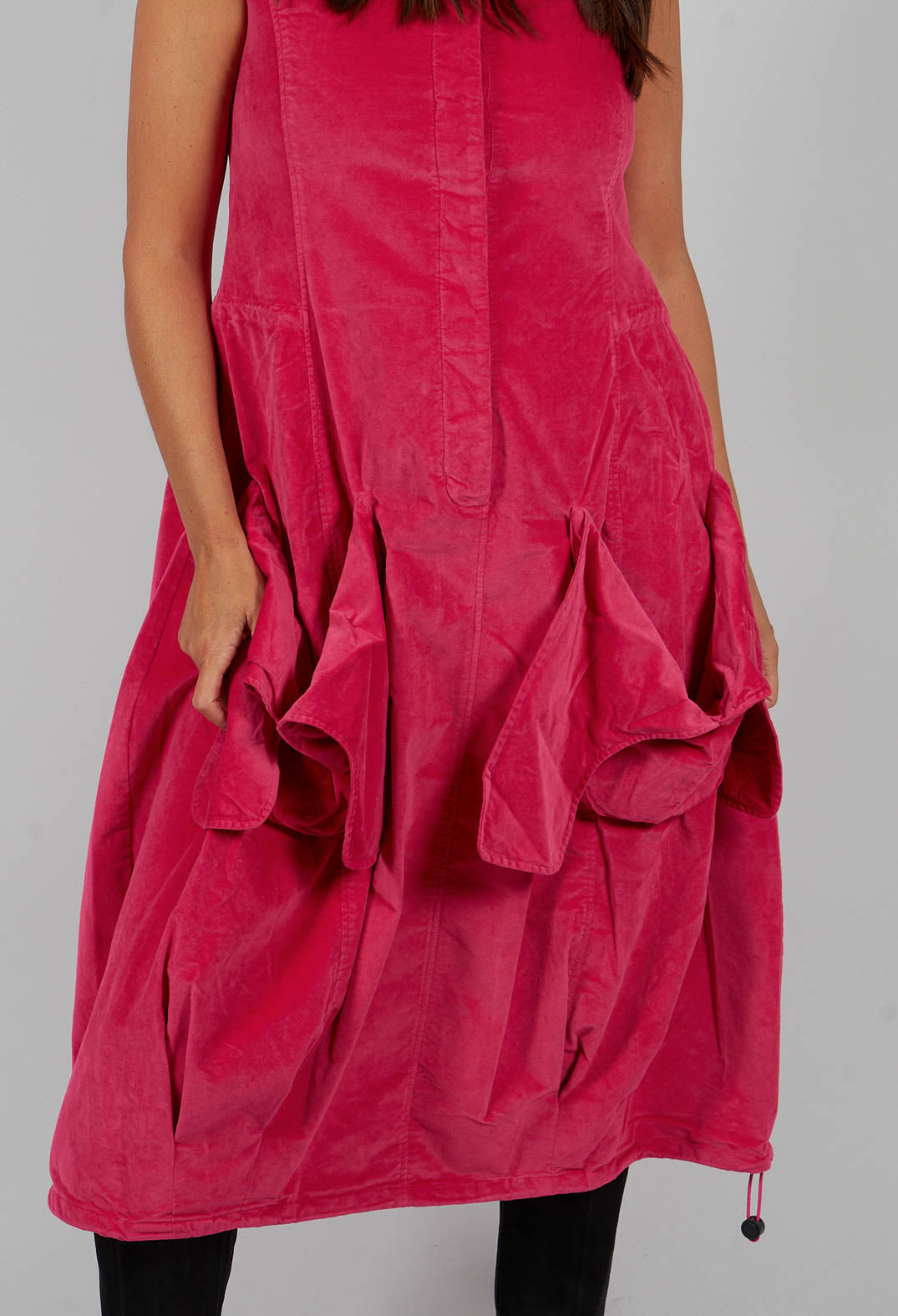 Velvet Dress with Feature Pockets in Lotus - 3230907