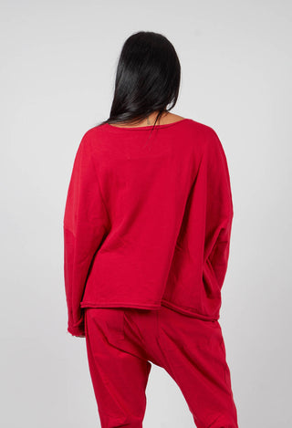 Jersey Top with Circular Pockets in Rose - 3250501