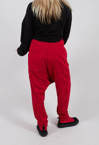 Drop Crotch Trousers with Circular Pocket in Rose - 3250102
