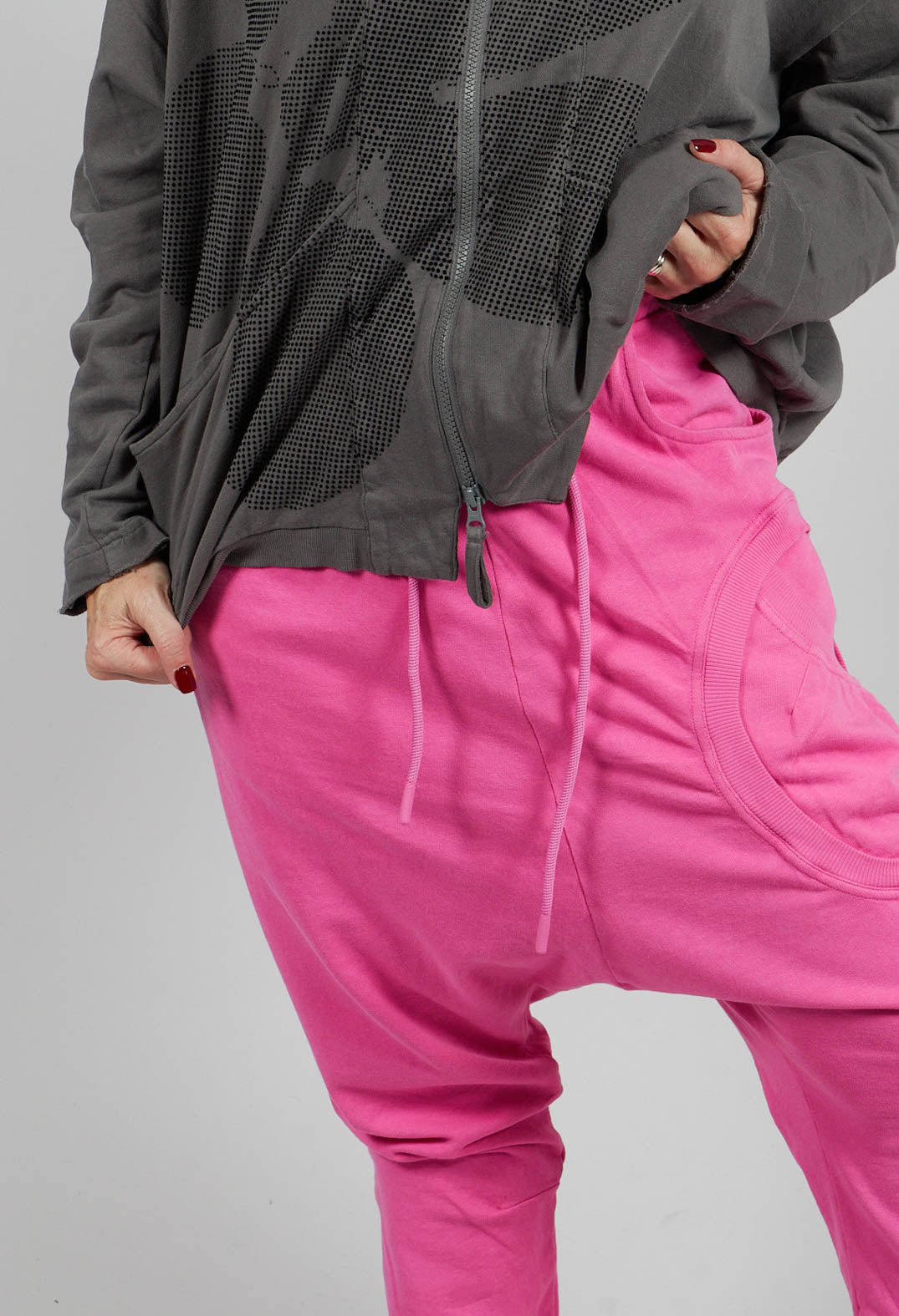 Drop Crotch Trousers with Circular Pocket in Lily - 3250102