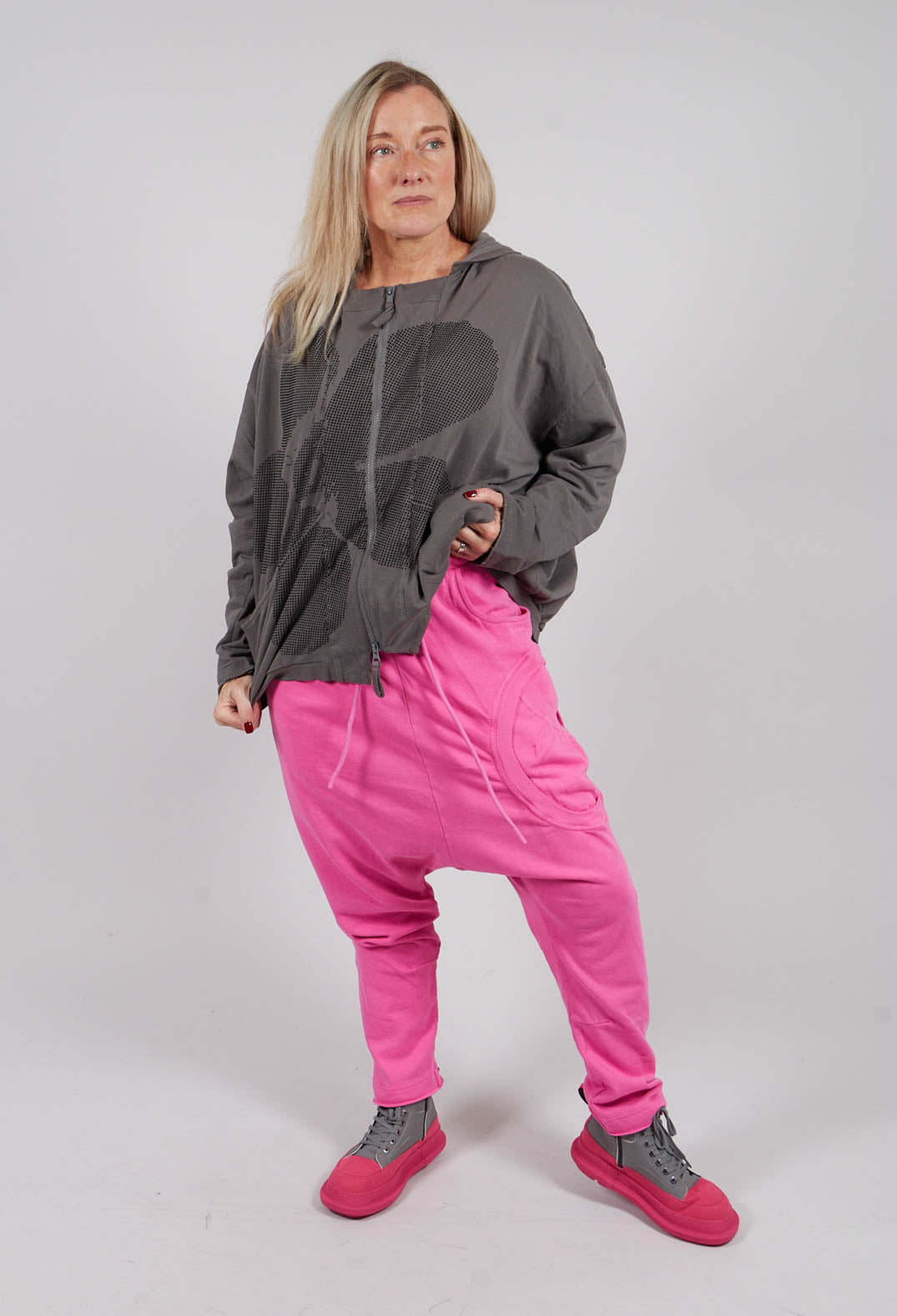 Drop Crotch Trousers with Circular Pocket in Lily - 3250102