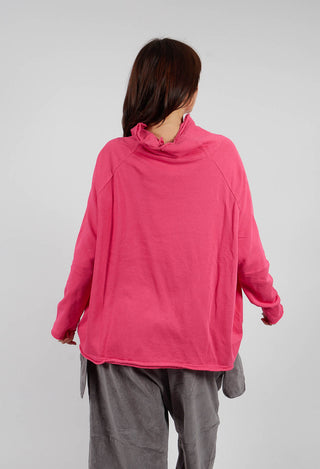 Cowl Neck Top with Circular Pocket in Lotus - 3250505