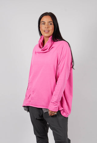 Cowl Neck Top with Circular Pocket in Lily - 3250505
