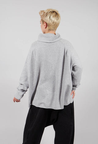 Pullover with Stitched Motif in Light Grey - 3270701