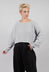 Cropped Pullover with Stitched Motif in Light Grey - 3270702