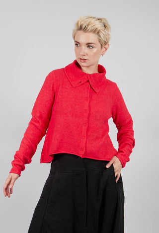 Cardigan with Stitched Motif in Rose - 3277103