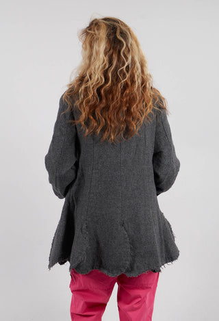 Tulip Hem Jacket with Raw Edges in Dark Grey - 3281102