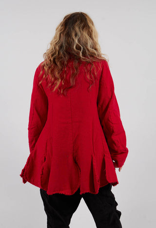 Tulip Hem Jacket with Raw Edges in Rose - 3281102