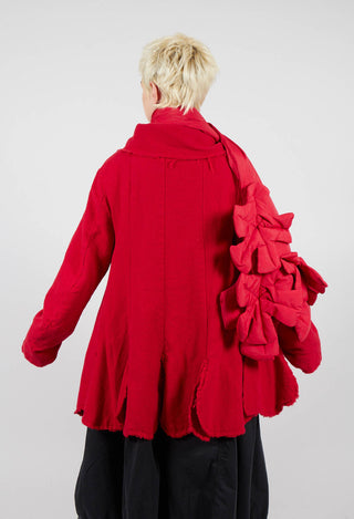 Tulip Hem Jacket with Raw Edges in Rose - 3281102