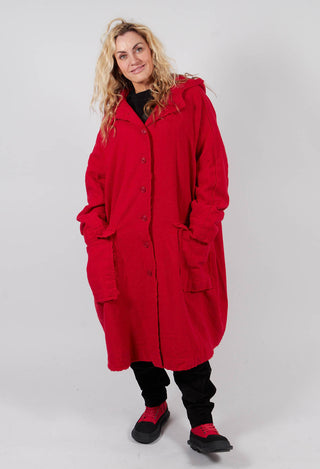 Coat with Raw Edges in Rose - 3281203