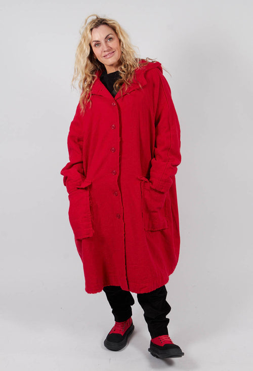 Coat with Raw Edges in Rose - 3281203