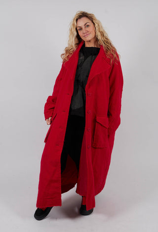 Long Coat with Raw Edges in Rose - 3281204