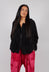 Ovrersized Hooded Jacket in Black with Blackflock - 3291111