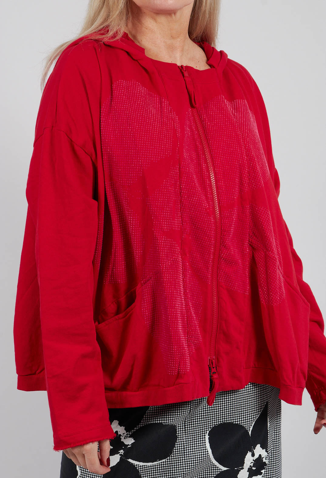 Oversized Hooded Jacket in Rose with Lotusflock - 3291111