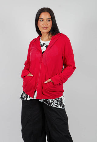 Zip Up Hooded Jacket in Rose with Lotusflock - 3291115