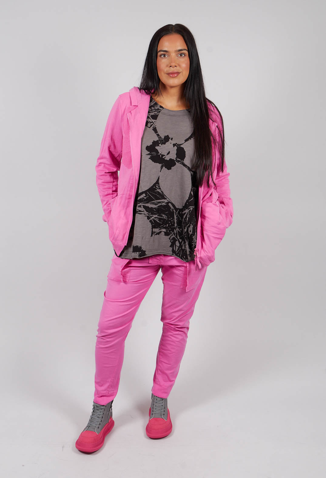 Zip Up Hooded Jacket in Lily with Lotusflock - 3291115