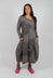 Tulip Hem Jersey Dress in Dark Grey with Blackflock - 3290917