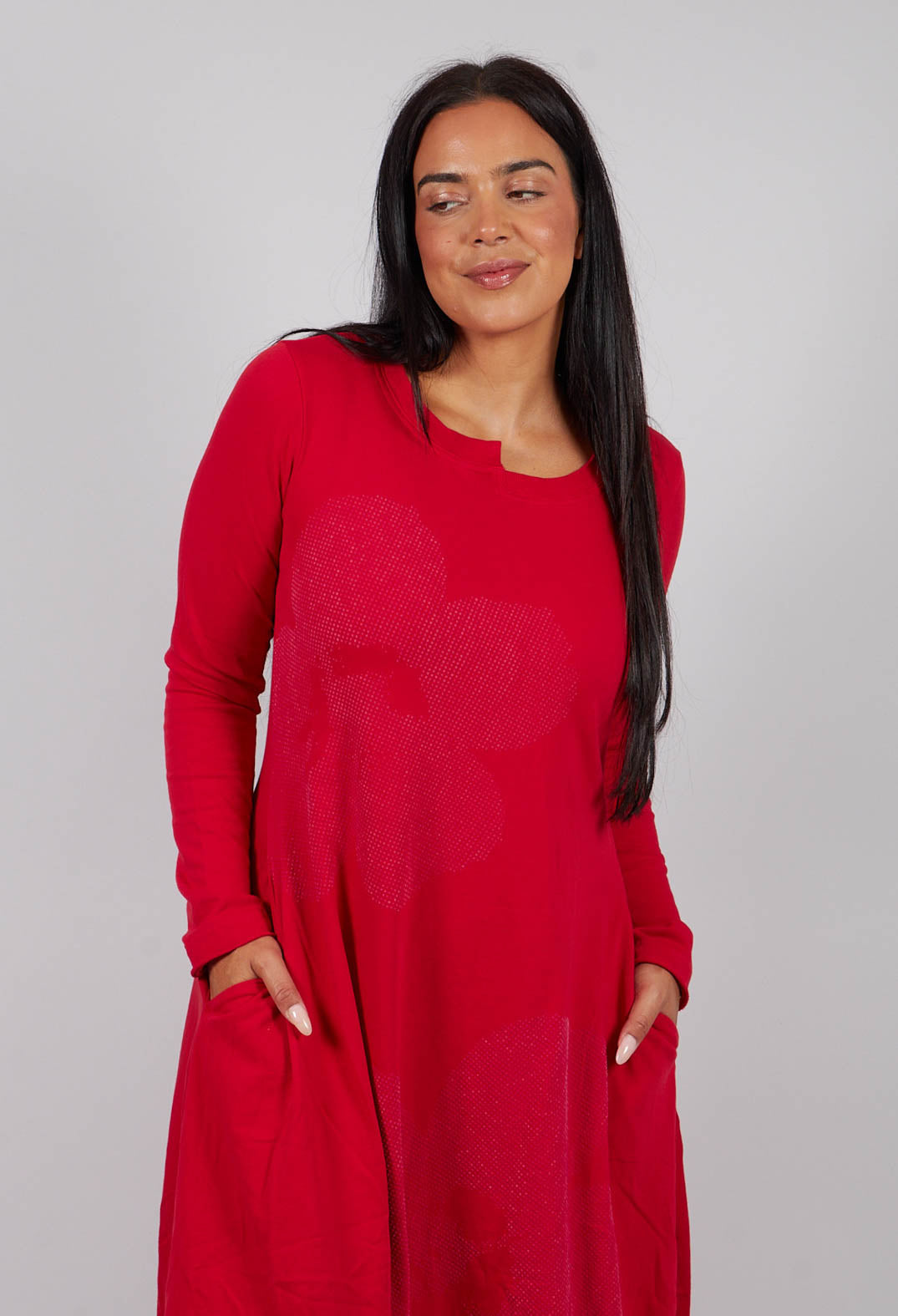 Tulip Hem Jersey Dress in Rose with Lotusflock - 3290917