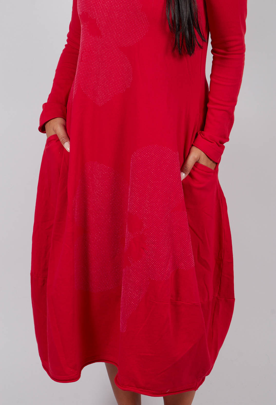 Tulip Hem Jersey Dress in Rose with Lotusflock - 3290917