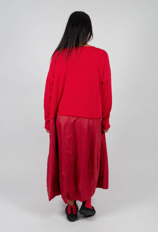 Dual Fabric Dress in Rose with Lotusflock - 3290918