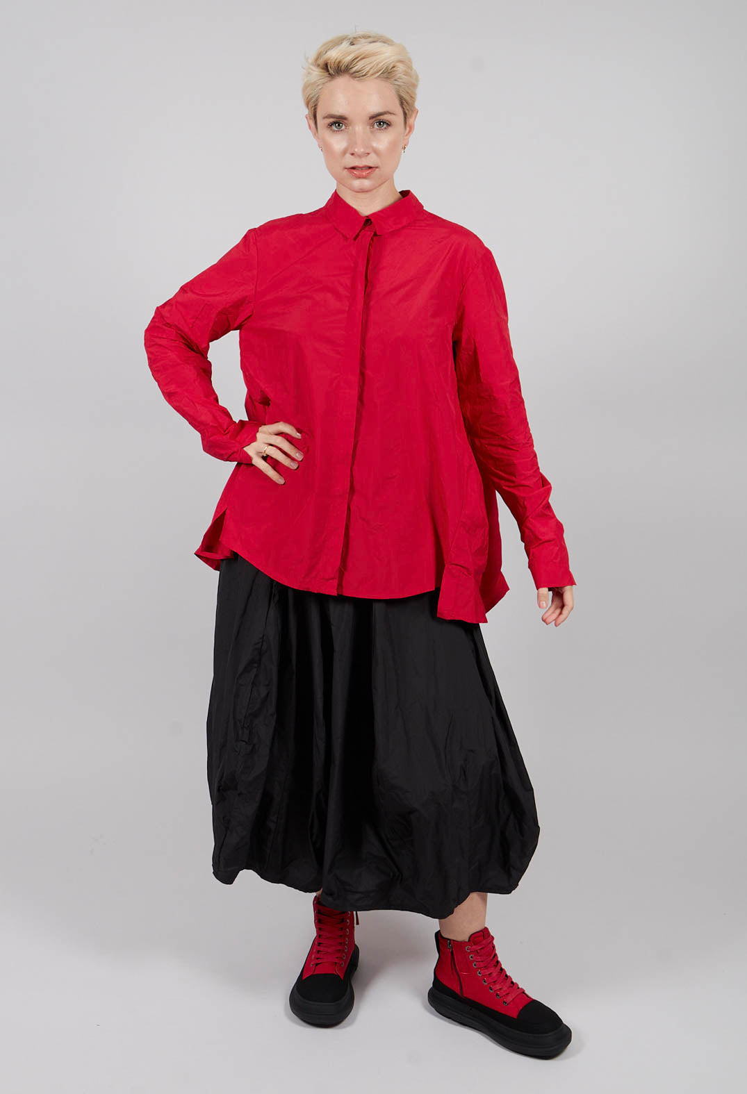 Shirt with Pleated Back in Rose - 3300401