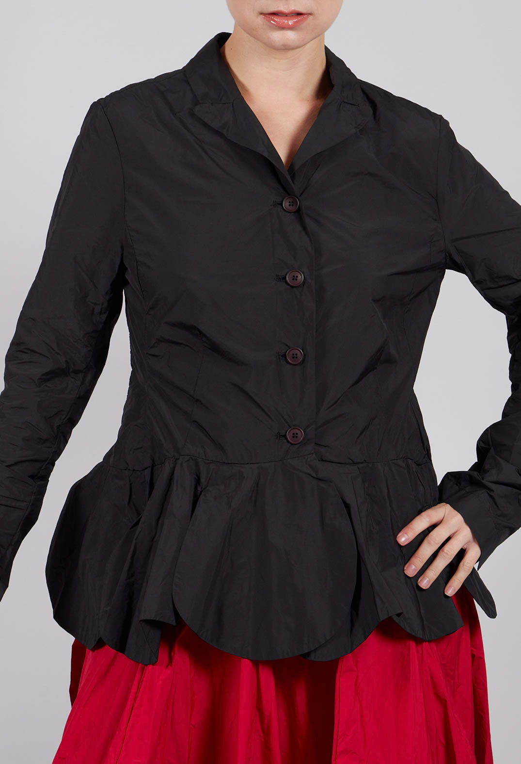 Jacket with Feature Hemline in Black - 3301103