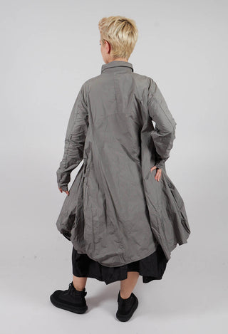 Shirt Dress with Tulip Hem in Dark Grey - 3300906