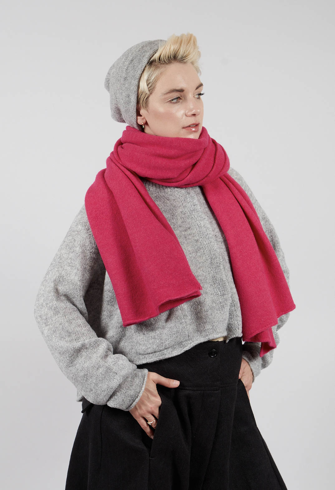 Knitted Beanie Hat in Light Greyk - 3314606