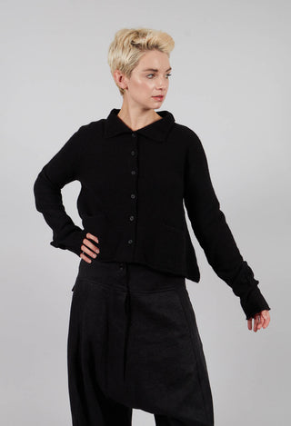 Short Cardigan with Collar in Black - 3327102