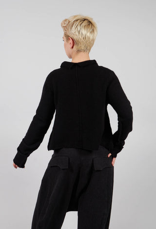 Short Cardigan with Collar in Black - 3327102