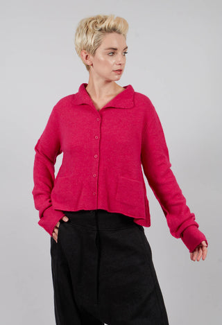 Short Cardigan with Collar in Lotus - 3327102